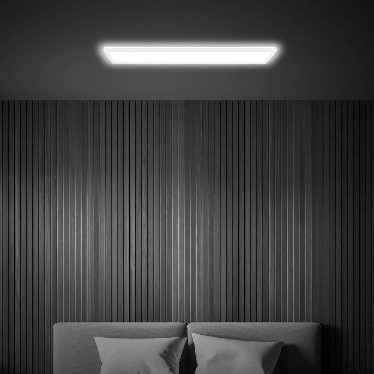 LED-PANEEL Tava 98/20/3 cm   - Weiß, Design, Kunststoff (98/20/3cm)