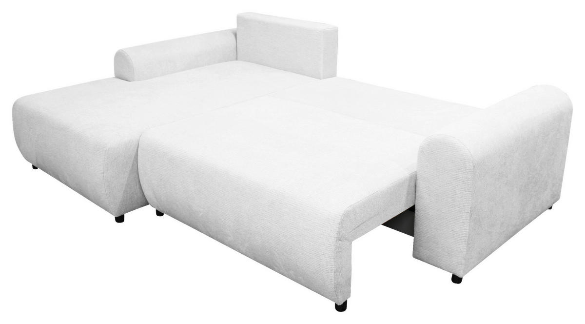 ECKSOFA Creme Struktur  - Creme/Schwarz, Design, Kunststoff/Textil (160/250cm) - MID.YOU