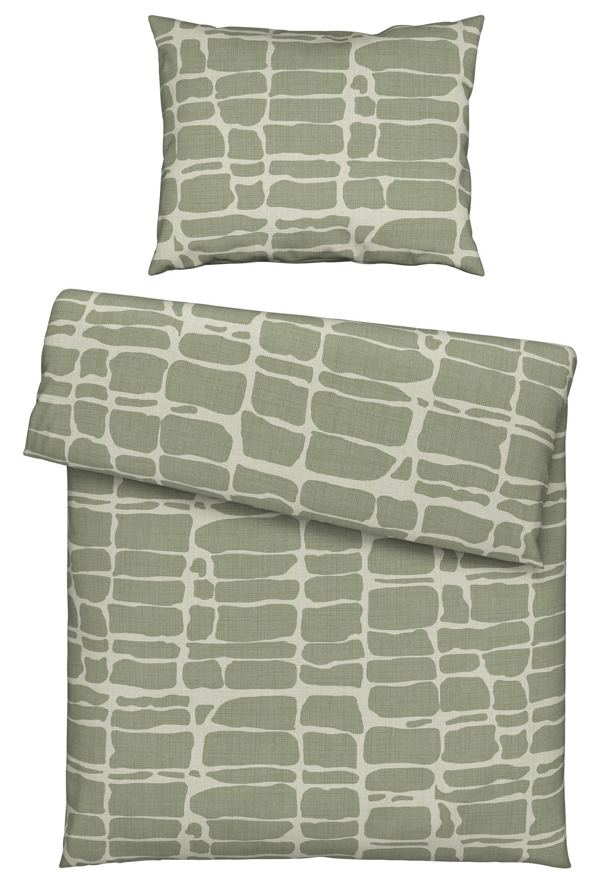 POSTELJNINA CREST 140/200 cm renforcé zelena  - zelena, Konvencionalno, tekstil (140/200cm) - Esposa