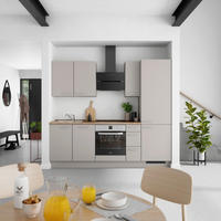 KÜCHENLEERBLOCK Touch 240 cm  in Grau, Eiche dunkel  - Eiche dunkel/Edelstahlfarben, MODERN, Holzwerkstoff/Metall (240cm) - Nobilia