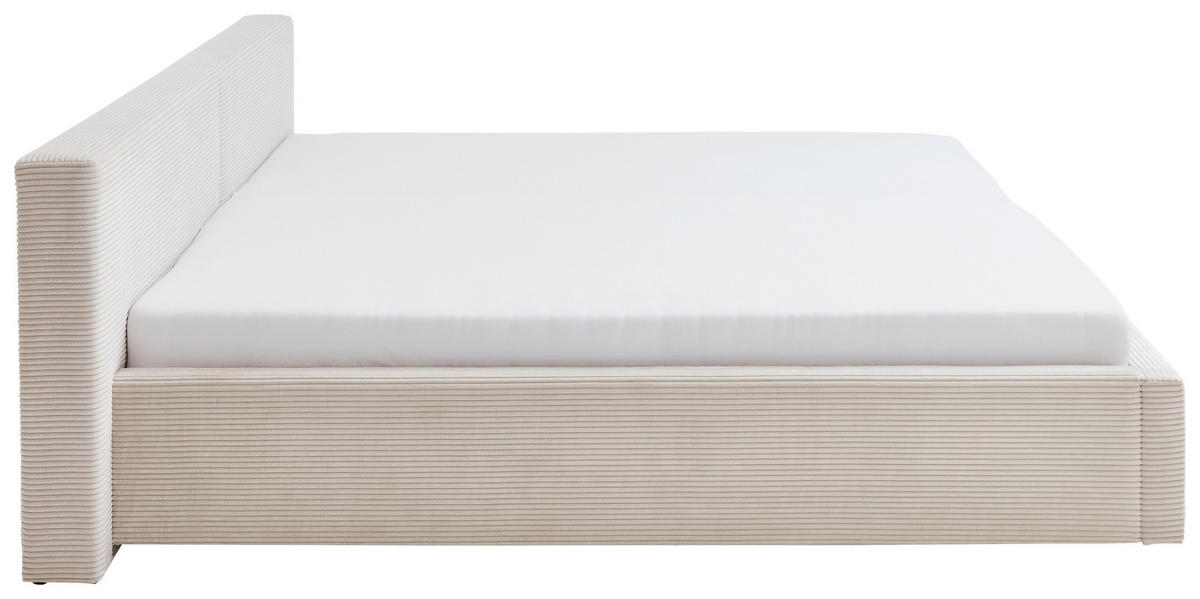 POLSTERBETT 240/200 cm,  in Beige, Lattenrost, Bettkasten,  - Beige, Basics, Holz/Textil (240/200cm) - Boxxx