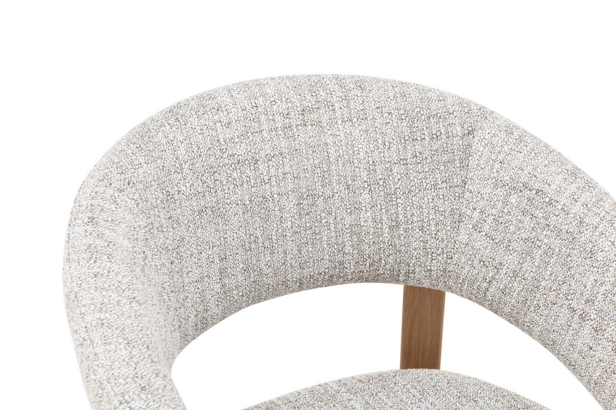 ARMLEHNSTUHL   Leinenoptik  Taupe, Eichefarben, Beige  - Taupe/Eichefarben, Design, Textil/Metall (57/79,5/61cm) - Xora