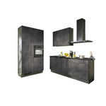 ECKKÜCHE XO 10 120/220 cm  in Graphitfarben, Schwarz  - Chromfarben/Schwarz, Design, Holzwerkstoff/Metall (120/220cm) - Xora