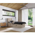 BOXBETT 90/200 cm,  in Taupe, gepolstertes Kopfteil, Bettkasten, Topper, H3 = fest  - Taupe/Schwarz, Design, Holzwerkstoff/Kunststoff (90/200cm) - Xora