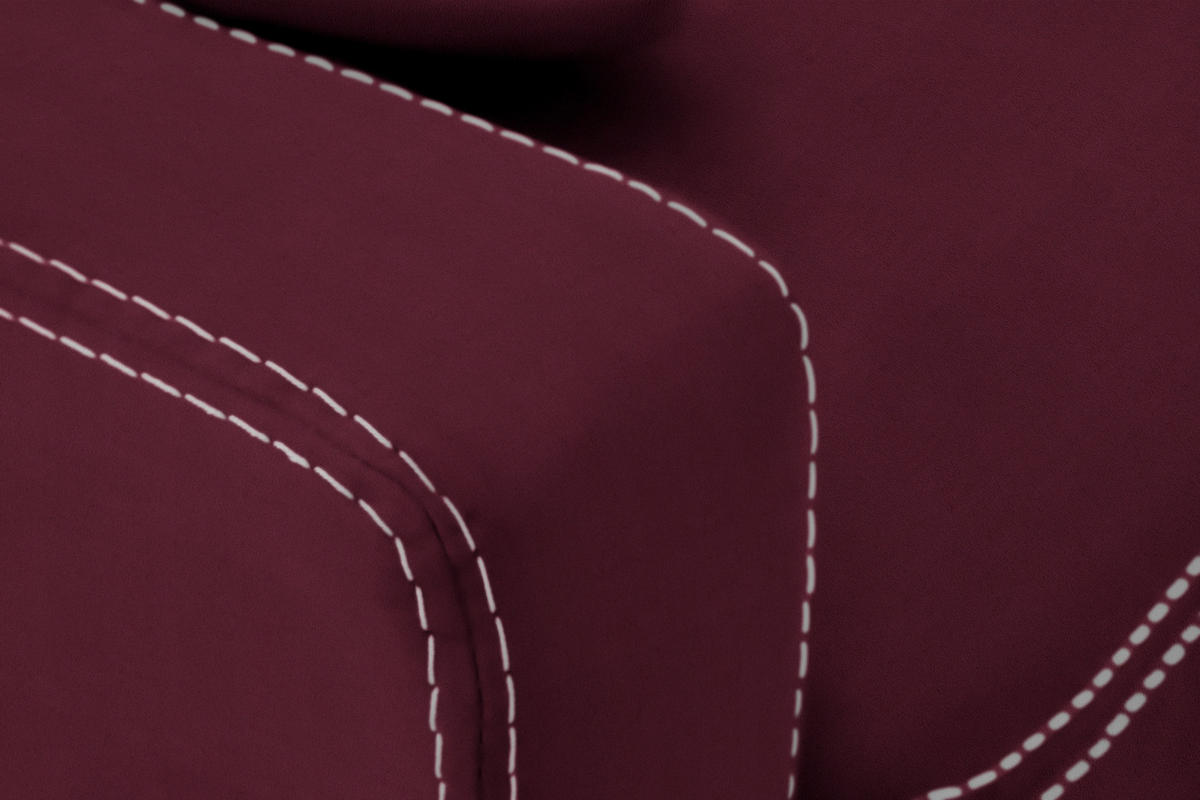 ECKSOFA in Mikrofaser Beere  229/200 cm  - Chromfarben/Beere, Design, Textil/Metall (229/200cm) - Pure Home Lifestyle