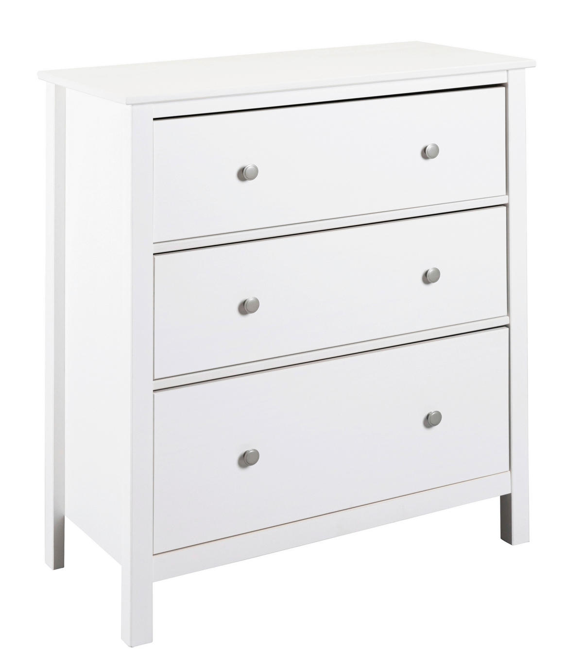 KOMODA   85/96/40 cm   bijela  - bijela/srebrne boje, Design, metal/drvo (85/96/40cm)