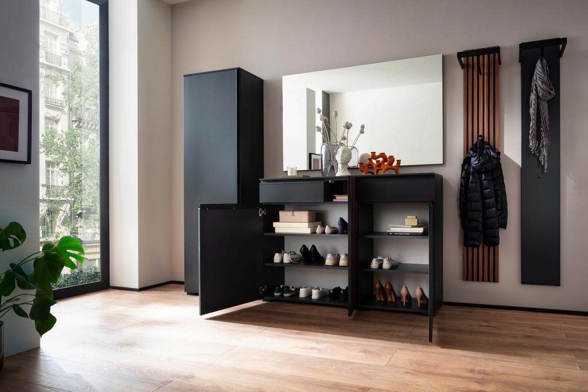 GARDEROBE 5-teilig  in 300/200/38 cm  - Anthrazit/Nussbaumfarben, Design, Holz/Holzwerkstoff (300/200/38cm) - Moderano