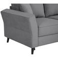 ECKSOFA in Velours Grau  - Schwarz/Grau, KONVENTIONELL, Holz/Textil (244/159cm) - Carryhome