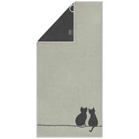 DUSCHTUCH Cute Cats 80/150 cm  - Platinfarben, Basics, Textil (80/150cm) - Cawoe