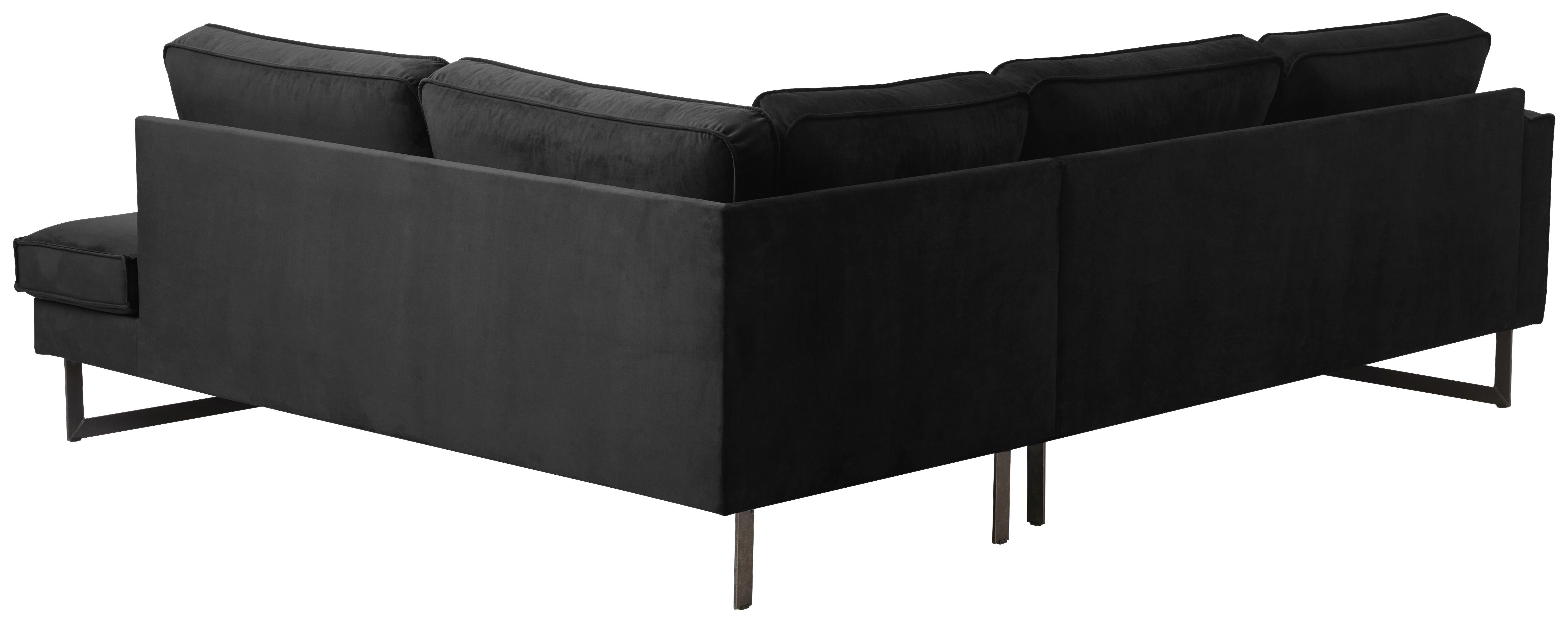 SOFFA i trä, textil svart  - svart, Design, metall/trä (248/84/197cm) - Pure Home Comfort