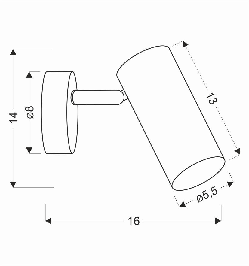WANDSTRAHLER 16/8/14 cm   - Messingfarben, KONVENTIONELL, Metall (16/8/14cm)