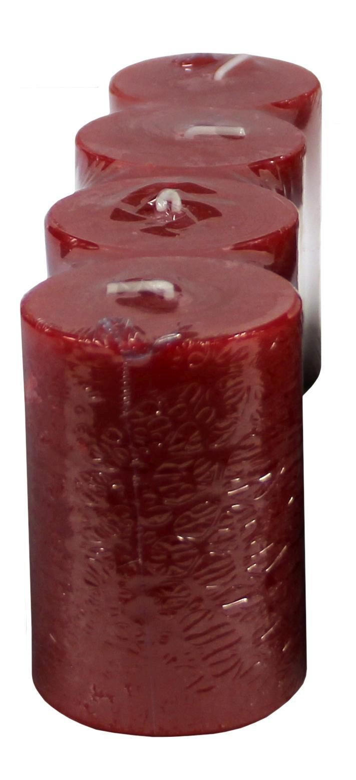 STUMPENKERZE  - Rot, KONVENTIONELL (5,8/8cm) - Steinhart