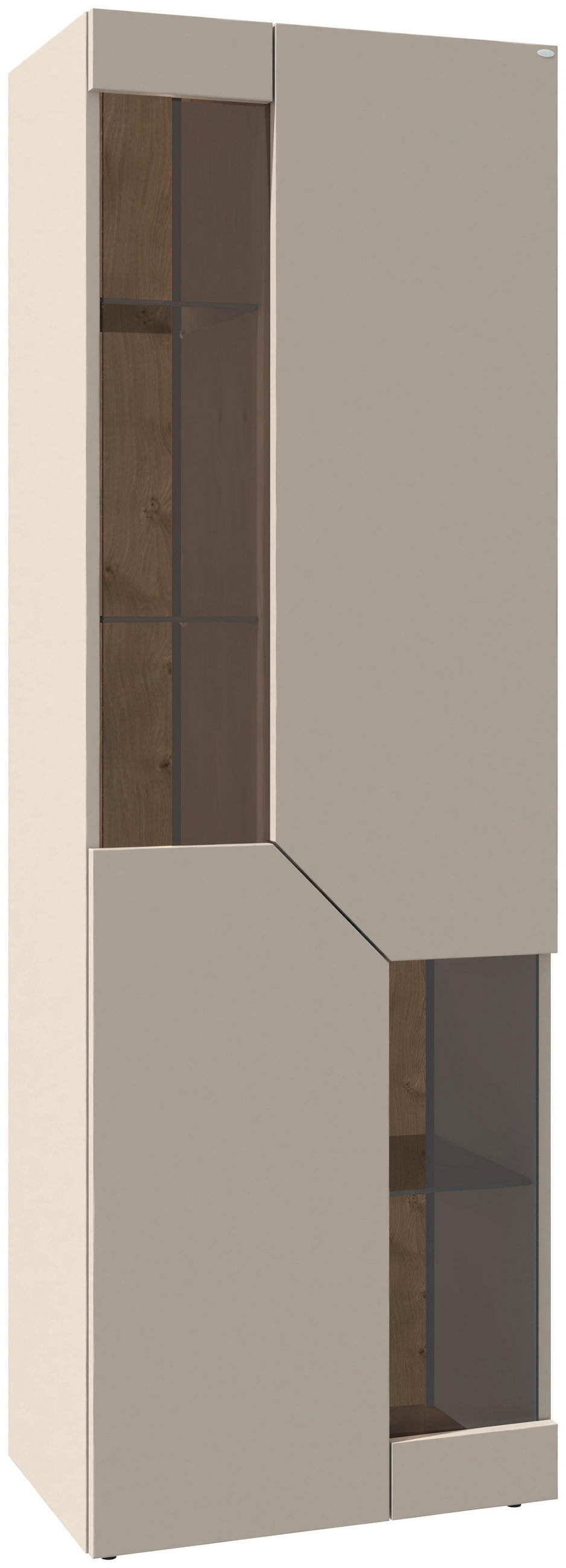 VITRINE Taupe, Wildeiche  64/194/43 cm  - Taupe/Wildeiche, Design, Glas/Holz (64/194/43cm) - Voglauer