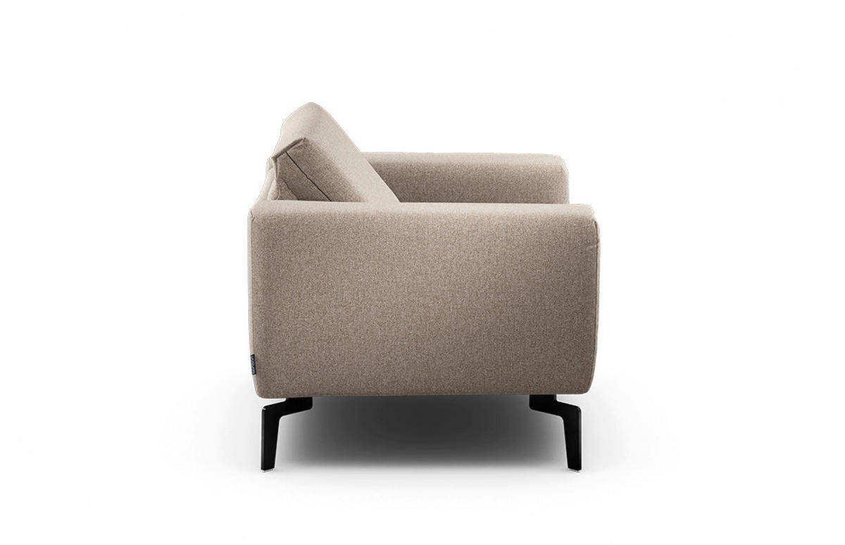 SESSEL Chenille Sandfarben    - Sandfarben/Schwarz, Design, Textil/Metall (110/85/86-94cm) - SENSOO