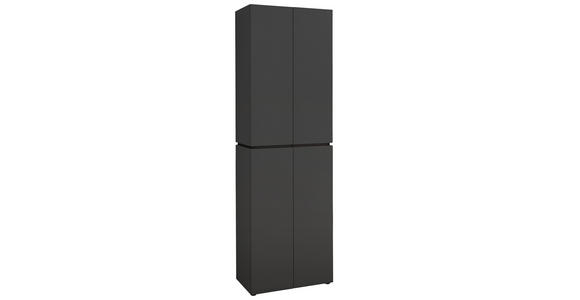 GARDEROBENSCHRANK in 60/199/37 cm - Schwarz/Graphitfarben, Design, Holzwerkstoff/Kunststoff (60/199/37cm) - Voleo