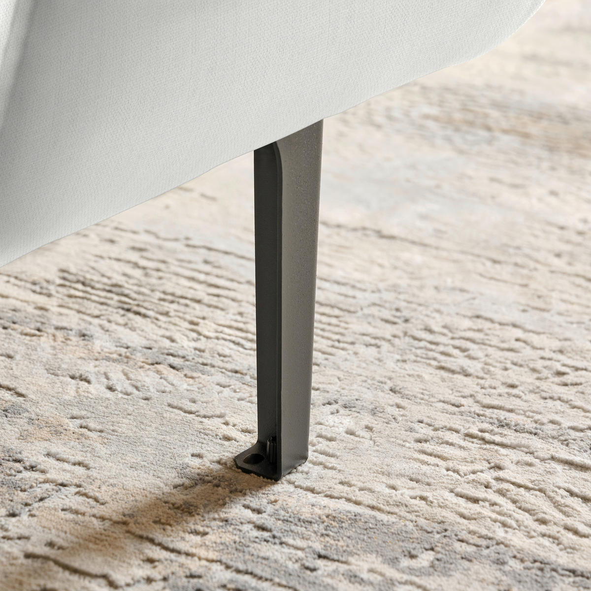 ECKSOFA in Chenille Weiss  - Weiss/Schwarz, Design, Textil/Metall (167/311cm) - Xora