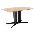 ESSTISCH in Holz 150/90/76 cm  - Wildeiche/Schwarz, KONVENTIONELL, Holz/Metall (150/90/76cm) - Linea Natura
