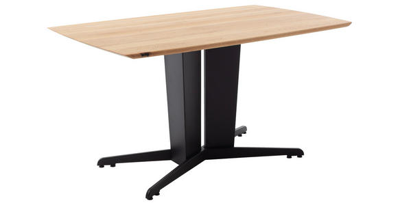 ESSTISCH in Holz 150/90/76 cm  - Wildeiche/Schwarz, KONVENTIONELL, Holz/Metall (150/90/76cm) - Linea Natura