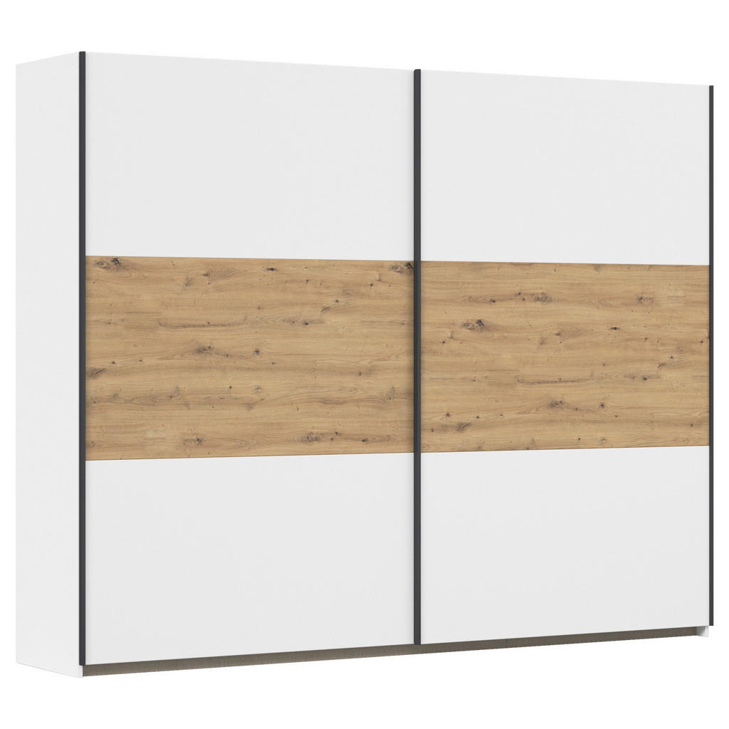 Schwebetürenschrank Neo Weiß Eiche Artisan Dekor