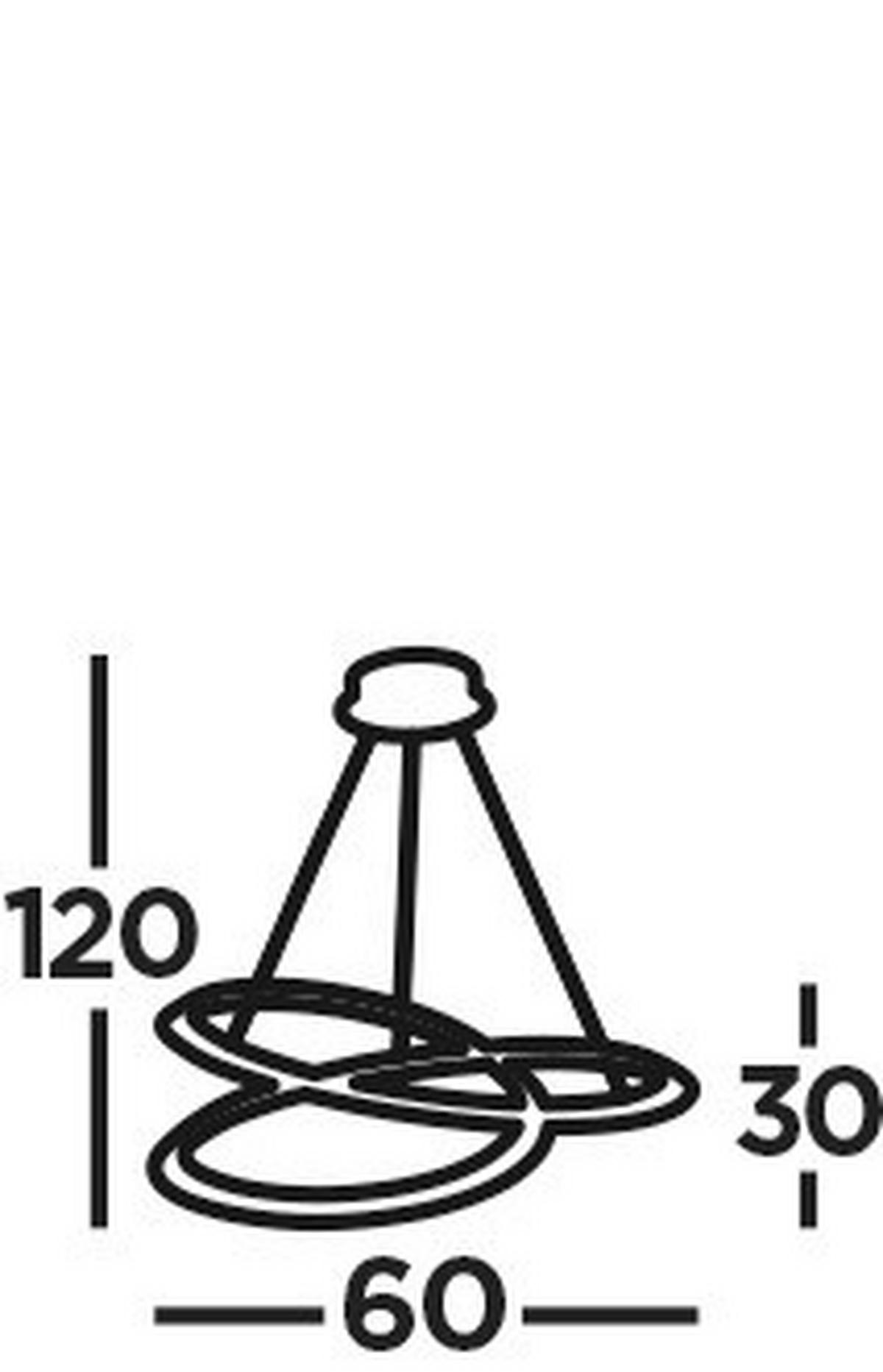 LED SVJETILJKA VISEĆA     60/19/61 cm   Swirl  - crna, Design, metal/plastika (60/19/61cm)