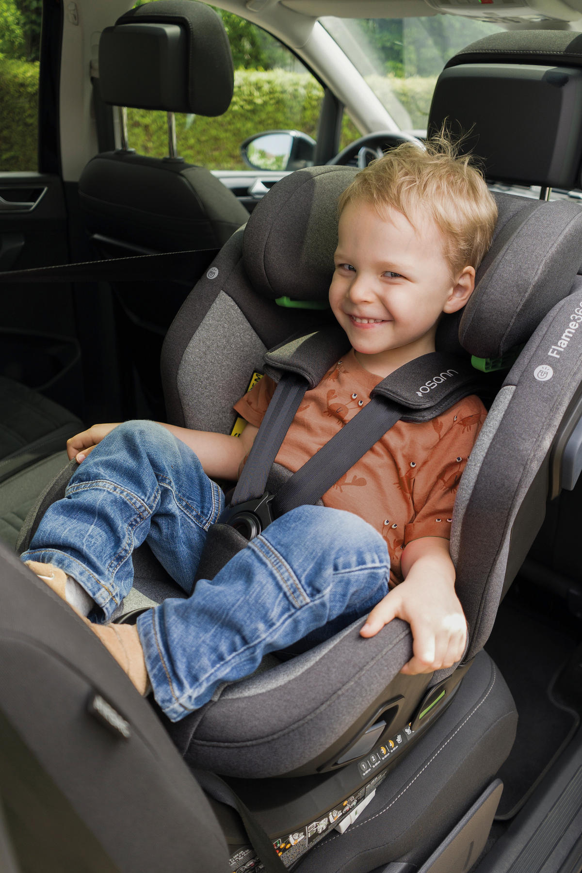 REBOARDER-KINDERSITZ FLAME360 ISOFIX  - Schwarz, Basics, Kunststoff/Textil (44/58/48cm) - Osann