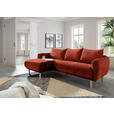 ECKSOFA Rostfarben Flachgewebe  - Rostfarben/Buchefarben, KONVENTIONELL, Holz/Textil (144/230cm) - Carryhome