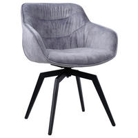 STOLICA S NASLONOM ZA RUKE  siva, crna  metal, tekstil      - siva/crna, Design, metal/tekstil (59/84/64cm) - Hom`in