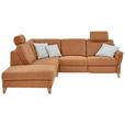 ECKSOFA in Flachgewebe Braun  225/255 cm  - Wildeiche/Braun, Natur, Holz/Textil (225/255cm) - Voleo