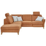 ECKSOFA in Flachgewebe Braun  225/255 cm  - Wildeiche/Braun, Natur, Holz/Textil (225/255cm) - Voleo