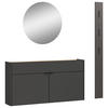 GARDEROBE 3-teilig  in 140/200/22 cm  - Eichefarben/Graphitfarben, Design, Glas/Holzwerkstoff (140/200/22cm)