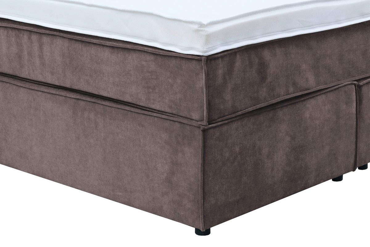 BOXSPRINGBETT 140/200 cm  in Grau  - Schwarz/Grau, KONVENTIONELL, Kunststoff/Textil (140/200cm) - Boxxx