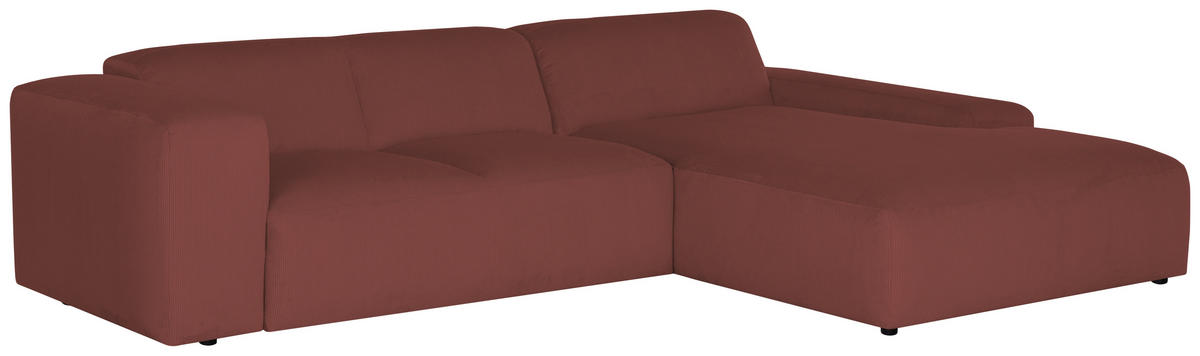 ECKSOFA HANNAH Rot Cord  - Rot/Schwarz, Design, Kunststoff/Textil (304/200cm) - MID.YOU