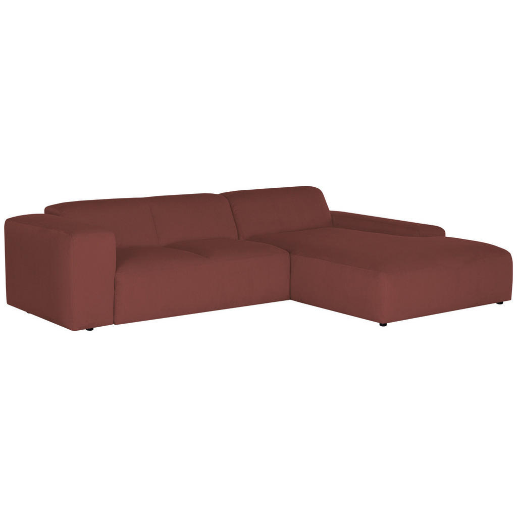 Thumbnail - Mid.you Ecksofa Hannah, Rot, Textil, 2-3-Sitzer, Ottomane rechts, L-Form, 304x200 cm, Made in EU, Wohnzimmer, Sofas & Co...
