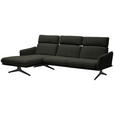 ECKSOFA in Flachgewebe Schwarz  152/259 cm  - Schwarz, Design, Textil/Metall (152/259cm) - Dieter Knoll