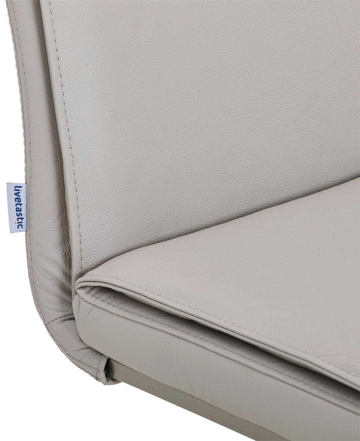 SCHWINGSTUHL  in Edelstahl Echtleder pigmentiert  - Edelstahlfarben/Beige, Design, Leder/Metall (46/99/62cm) - Livetastic