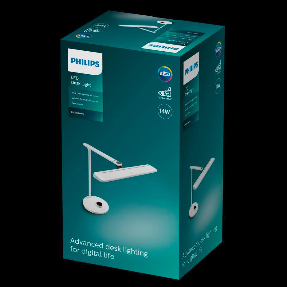 SCHREIBTISCHLEUCHTE 45/41/43 cm   - Weiß, Design, Metall (45/41/43cm) - Philips