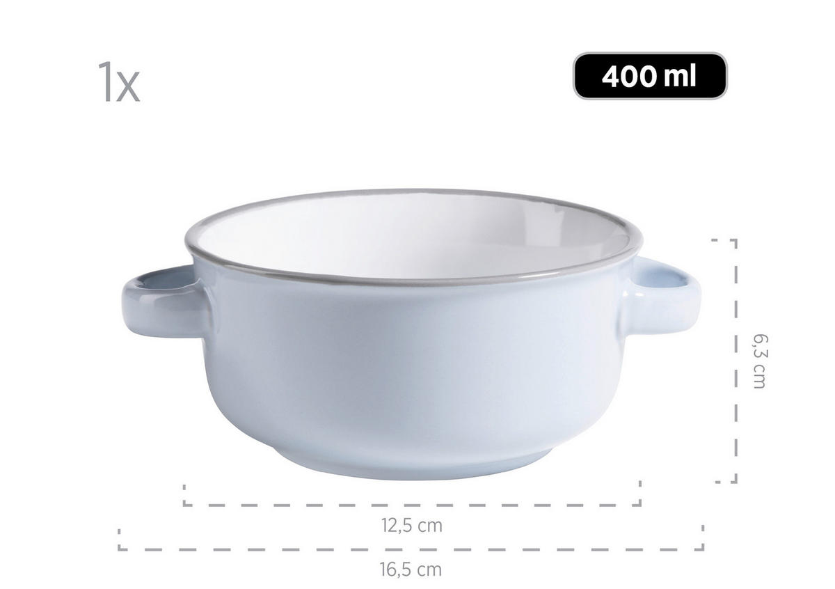 SUPPENTASSE Maila 23 cm   - Hellrosa/Hellgrau, Basics, Keramik (23cm) - Mäser