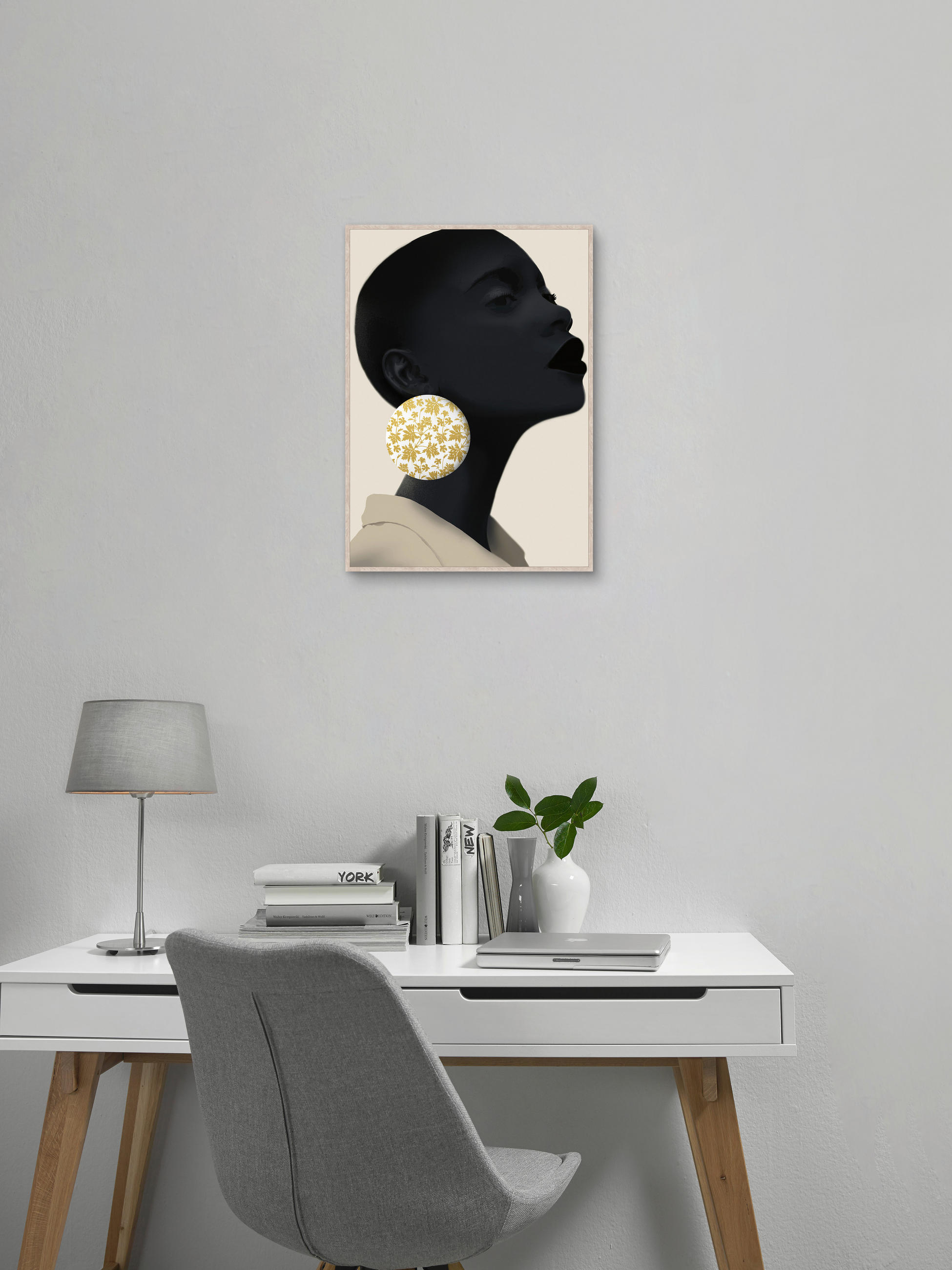 BILD Frauen  - Beige/Schwarz, Trend, Holzwerkstoff/Kunststoff (50/70cm) - Monee