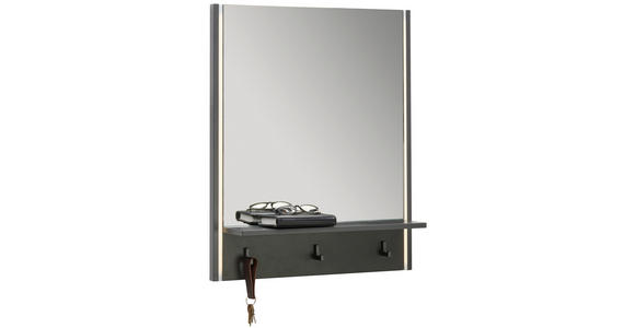 WANDSPIEGEL 60/80/17 cm    in rechteckig  - Grau, Design, Glas/Holzwerkstoff (60/80/17cm) - Hom`in