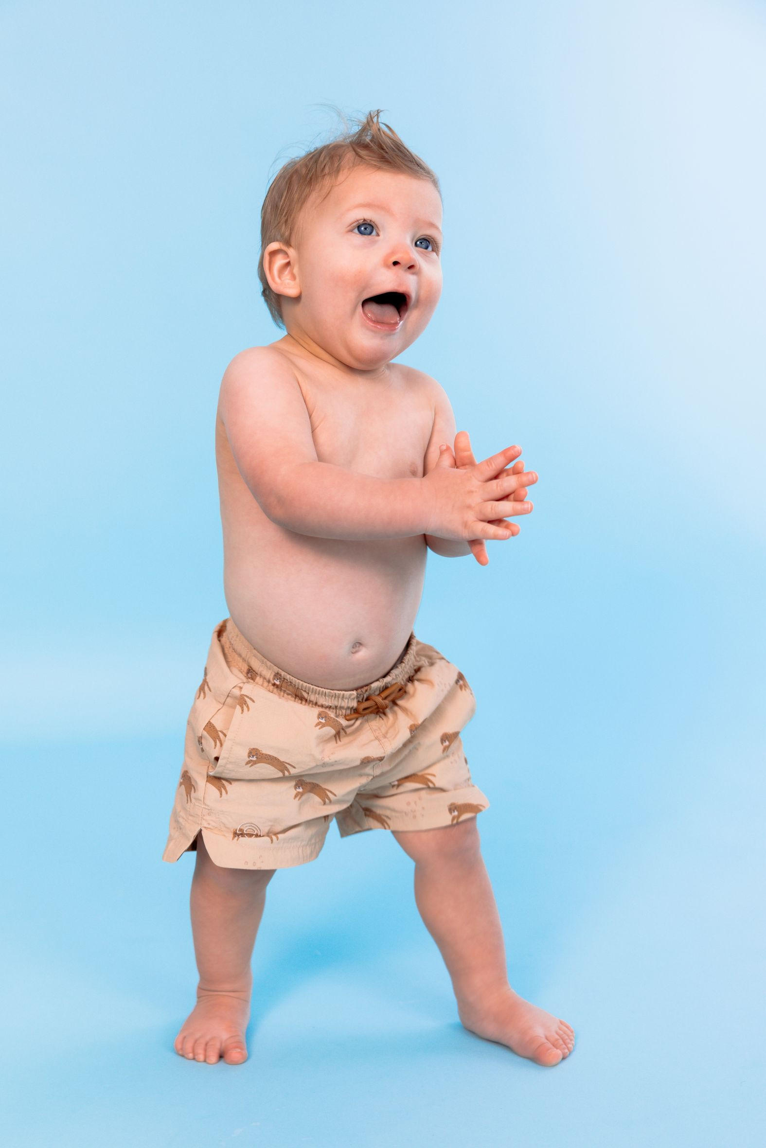 BADEHOSE - Hellbraun, Basics, Textil (74/80null)