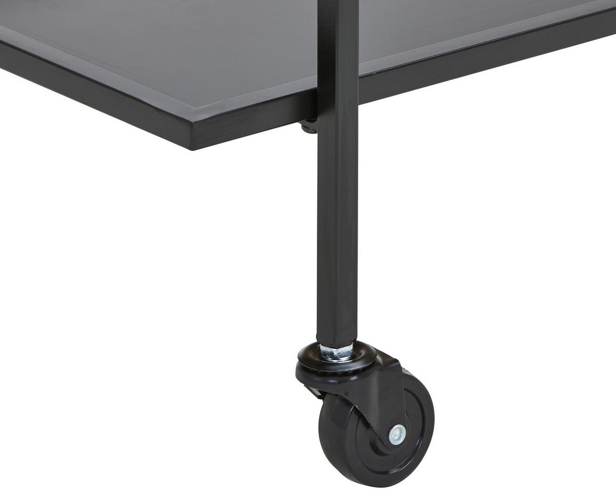 SERVIERWAGEN Schwarz  - Schwarz, Design, Holzwerkstoff/Metall (74/85/38cm) - MID.YOU