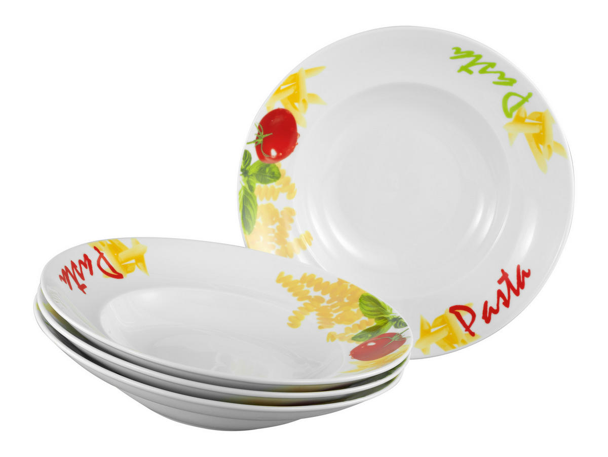 PASTATELLER Porzellan 4-teilig Milano Pasta  - Multicolor, Basics, Keramik (27cm) - Creatable