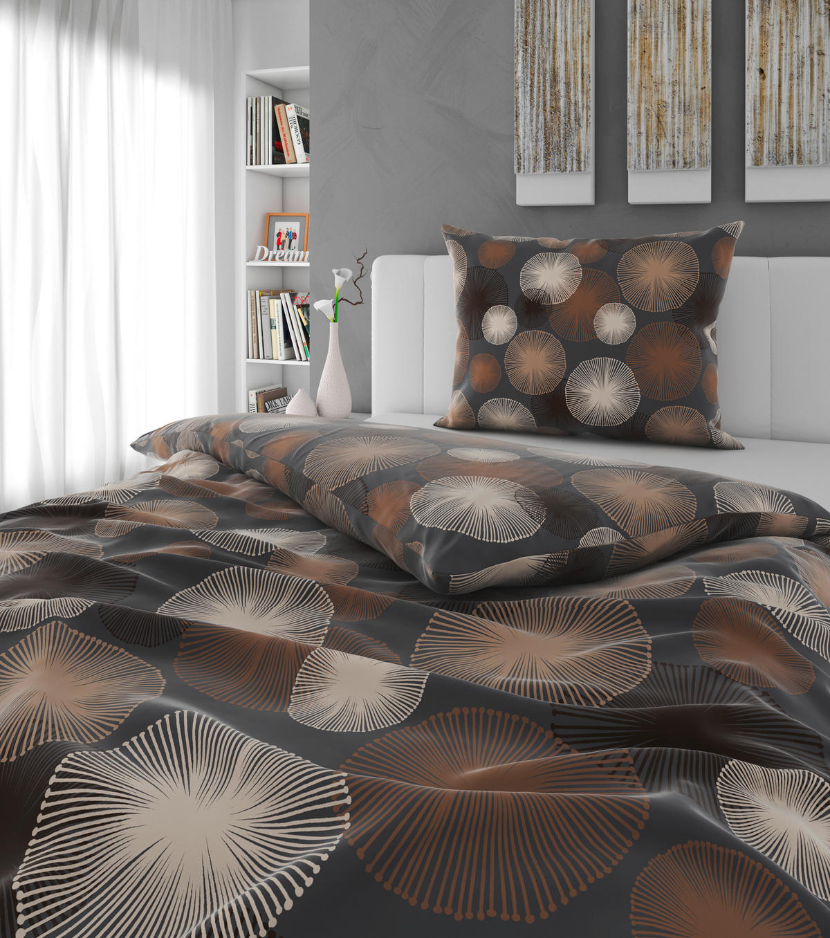 POSTELJINA 140/200 cm saten siva  - siva, tekstil (140/200cm) - Esposa