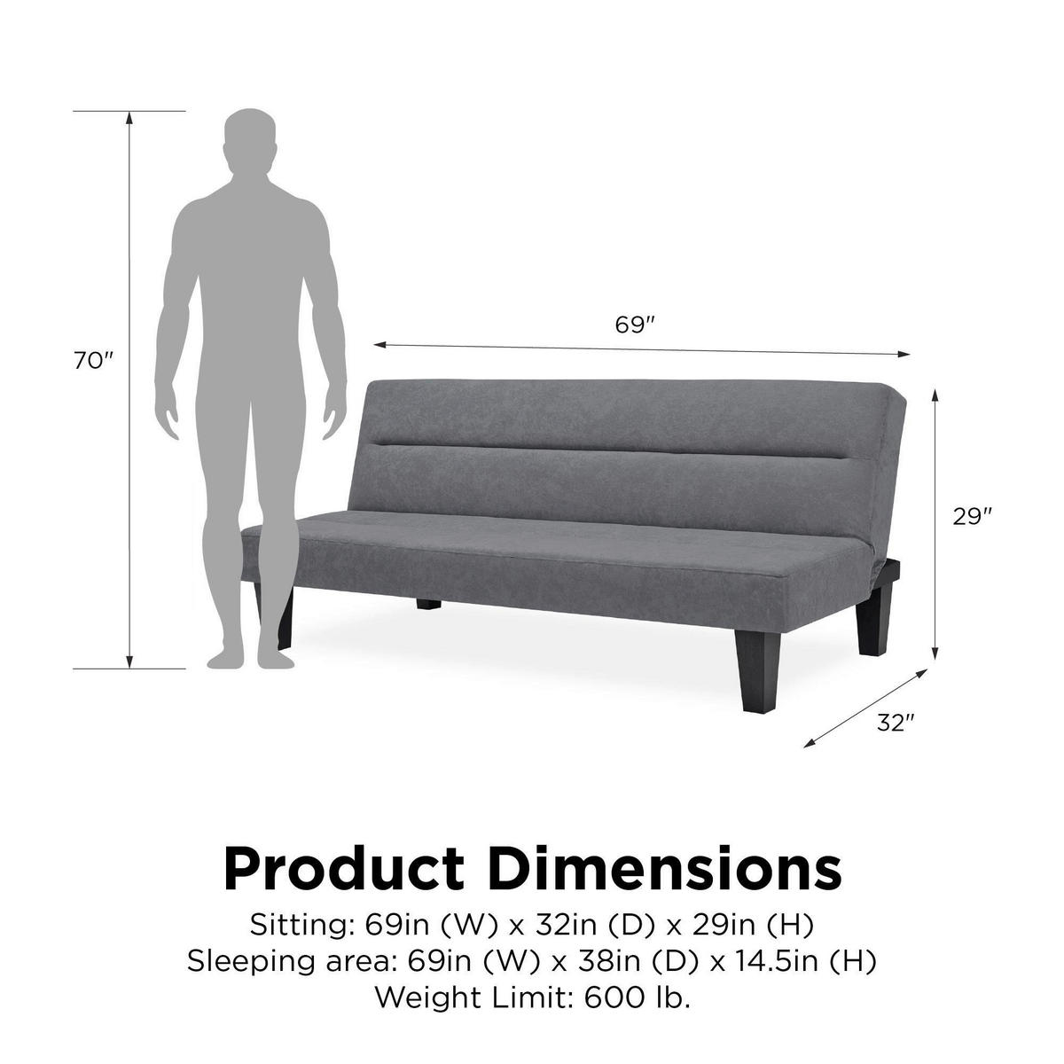 SCHLAFSOFA Kebo  in Anthrazit  - Anthrazit/Schwarz, Design, Textil/Metall (175/73/81cm) - MID.YOU