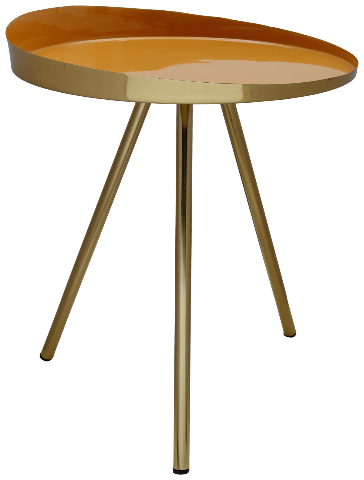 ODKLÁDACÍ STOLEK, barvy zlata, hořčicově žlutá - barvy zlata/hořčicově žlutá, Design, kov (41/48,5cm) - MID.YOU