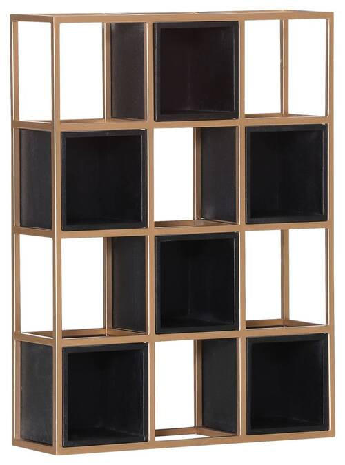 REGAL 65/88/20 cm Schwarz - Goldfarben/Schwarz, Design, Holz/Metall (65/88/20cm) - Lomoco