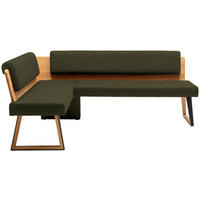 ECKBANK 155/195 cm  in Grün, Wildeiche  - Wildeiche/Schwarz, Design, Holz/Textil (155/195cm) - Venda