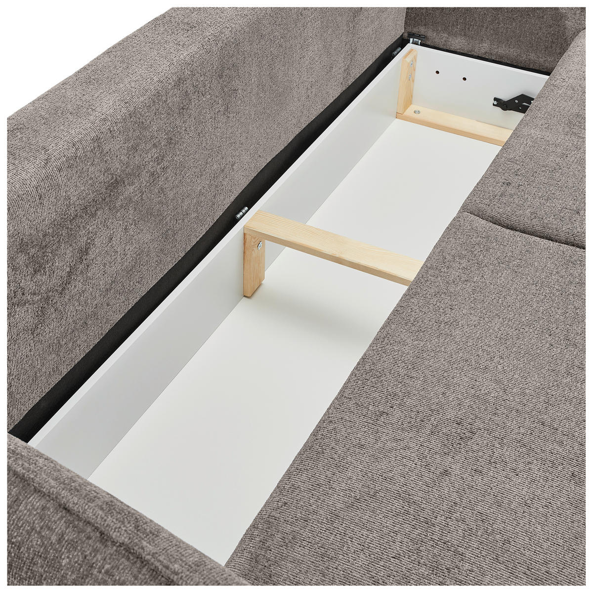 SCHLAFSOFA in Chenille Greige  - Greige/Schwarz, Konventionell, Holz/Textil (238/99/108cm) - MID.YOU