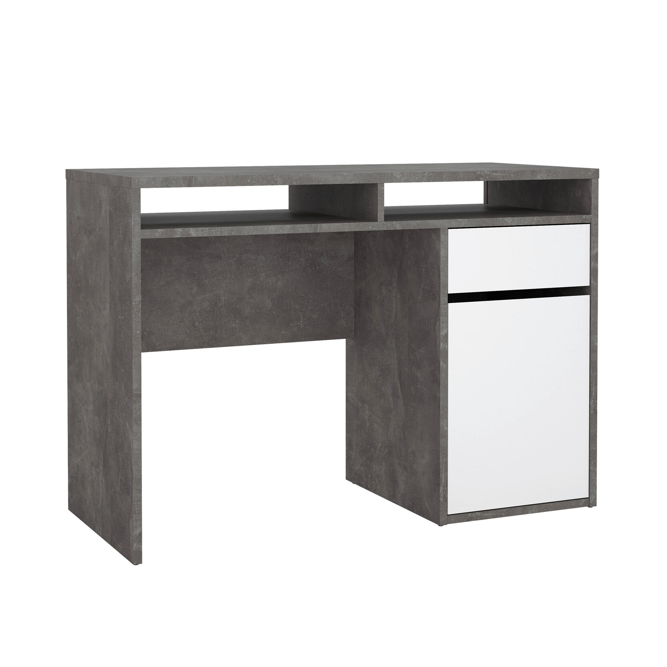 SCHREIBTISCH 110,2/48,2/77,4 cm  in Grau, Weiß Hochglanz  - Weiß Hochglanz/Grau, MODERN, Holzwerkstoff (110,2/48,2/77,4cm) - MID.YOU