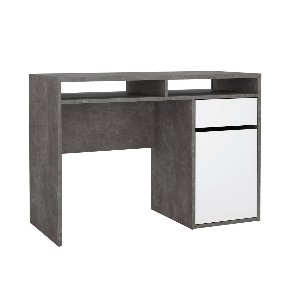 SCHREIBTISCH 110,2/48,2/77,4 cm  in Grau, Weiß Hochglanz  - Weiß Hochglanz/Grau, MODERN, Holzwerkstoff (110,2/48,2/77,4cm) - MID.YOU